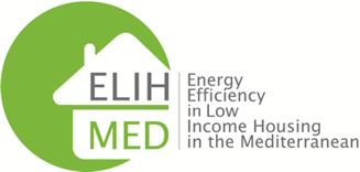 Logo ELIH-MED casa in un cerchio verde