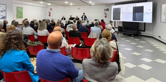 Intervento dell'assessore Ferrante all'Auditorium del Matitone durante la presentazione del progetto alla cittadinanza