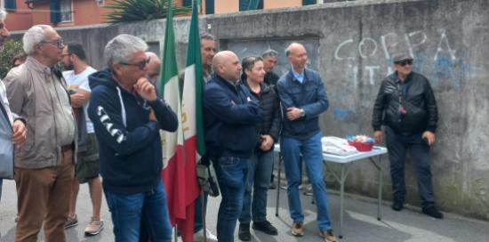 Le delegazioni di Anpi Pra' e Voltri presenti all'inaugurazione