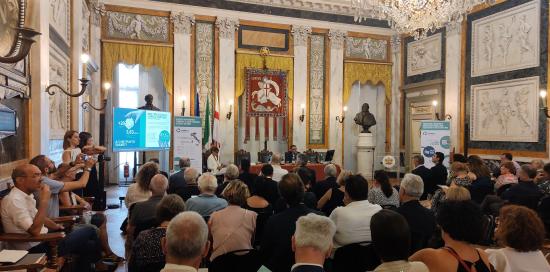 Salone di Rappresentanza di Palazzo Tursi - un momento della presentazione del 28° rapporto annuale Comieco