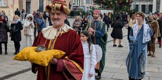 Uno dei Re Magi durante i cortei verso la Cattedrale