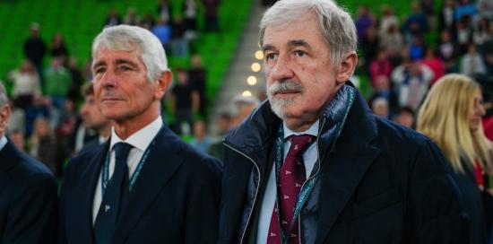 Il ministro Abodi con il sindaco Bucci