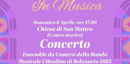 Locandina con la scritta "Chiese in Musica" sormontata da una colomba stilizzata