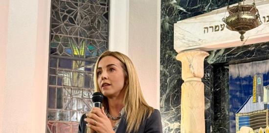 L'intervento nella sinagoga di via Bertora della sindaca Salis