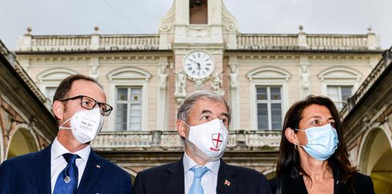 Bucci e i neo assessori Massimo Nicolò e Lorenza Rosso