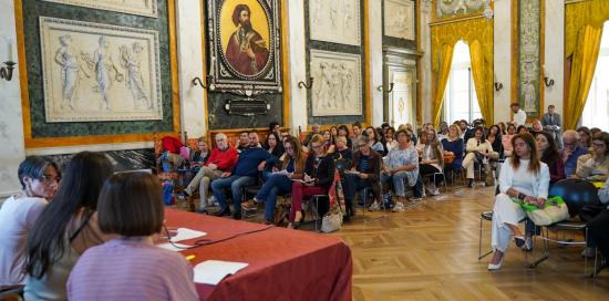 Il Salone di Rappresentanza durante la presentazione del Tavolo per le Politiche del Cibo