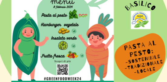 Locandina Green Food Week con il menu ecologico