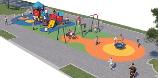 Simulazione grafica della nuova area gioco dei giardini "Giuseppe Piccardo" di Voltri