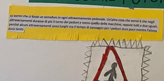 La richiesta scritta di alcuni bimbi per avere attraversamenti pedonali più sicuri