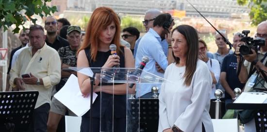 A destra Egle Possetti, rappresentante del comitato parenti delle vittime del crollo del ponte Morandi A destra Egle Possetti, rappresentante del comitato parenti delle vittime del crollo del ponte Morandi