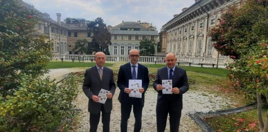 Pongilgione, Campora e Palacio Urrutia nel giardino di Palazzo Tursi