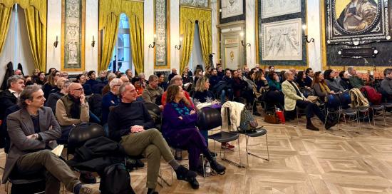 La platea nel Salone di Rappresentanza durante il convegno (foto Ordine Architetti Genova)