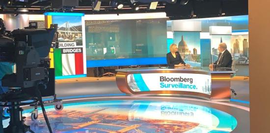 lo studio di Bloomberg tv