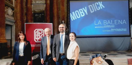 Foto con l&#039;assessore Montanari in occasione della presentazione alla stampa della mostra a Palazzo Ducale