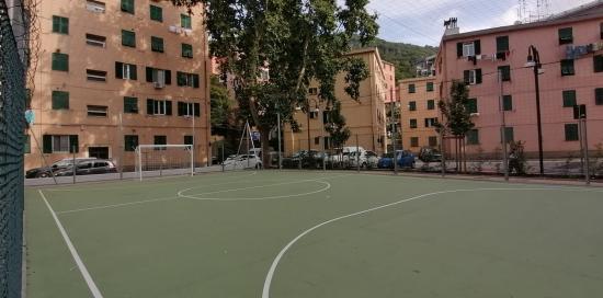 Particolare del nuovo campo multisport