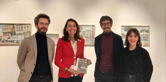 l'assessore Lorenza Rosso con i curatori