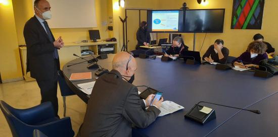 un momento della conferenza stampa in sala giunta nuova