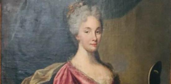 particolare di quadro con signora 