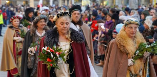 L'arrivo del corteo storico in piazza De Ferrari
