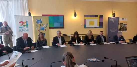 Un momento della conferenza stampa