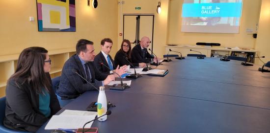 Momento della conferenza stampa a Tursi - Intervento assessore Maresca