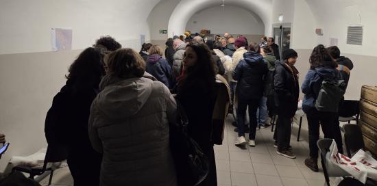 Volontari partecipanti alla Rilevazione: in primo piano la assessora Coppola