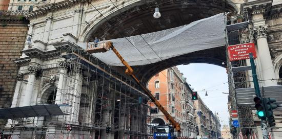 operazioni preliminare lavori Ponte Monumentale gennaio 2021