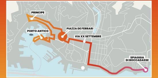 La mappa con il "viaggio genovese" della Fiamma Olimpica