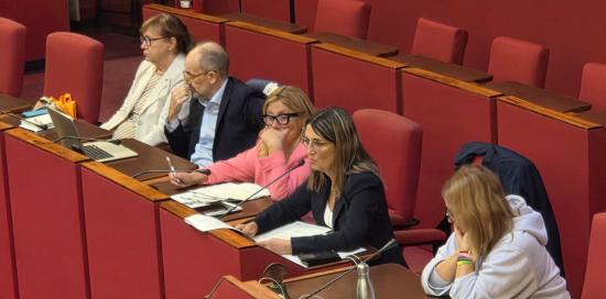 Intervento in Commissione dell'assessora Lodi. Alla sua destra l'assessora Bruzzone