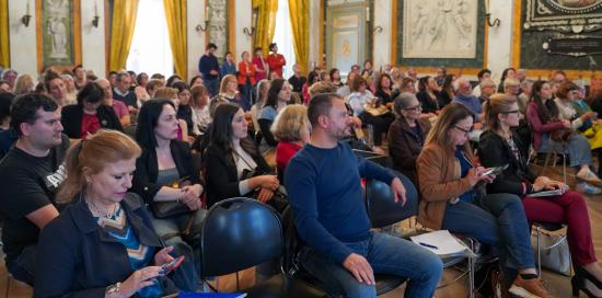 Il Salone di Rappresentanza durante la presentazione del Tavolo per le Politiche del Cibo