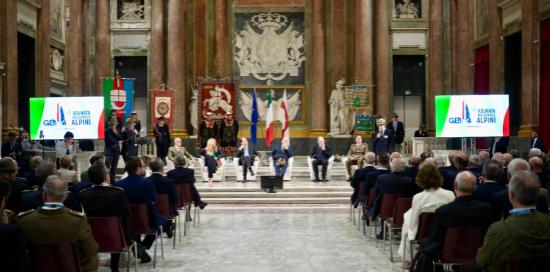 La Sala del Maggior Consiglio di Palazzo Ducale gremita per l'incontro con le autorotià