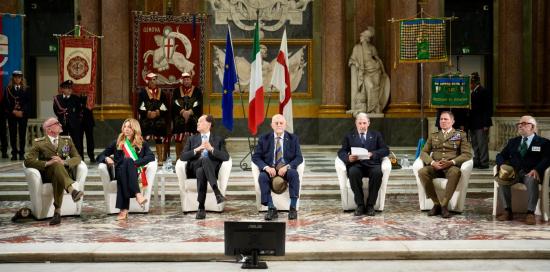 Le Autorità nella Sala del Maggior Consiglio di Palazzo Ducale 