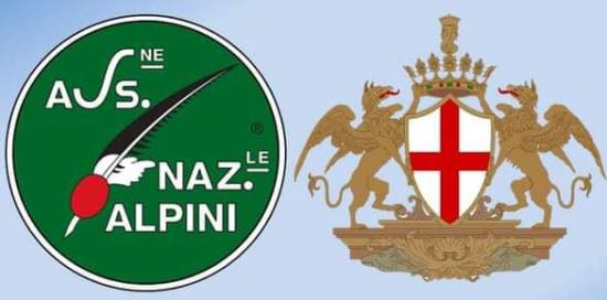 Simbolo Associazione Nazionale Alpini e Stemma Comune di Genova