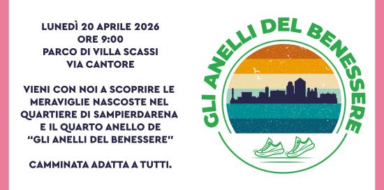 Locandina presentazione percorso Centro-Ovest progetto "Gli anelli del Benessere"