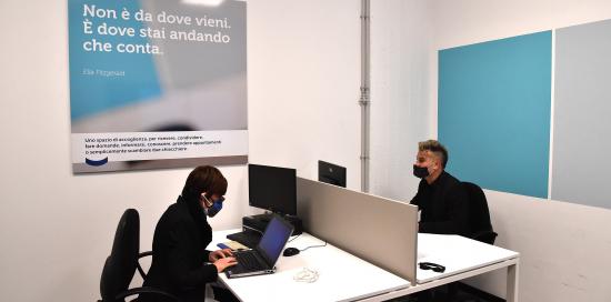La sala per il coworking