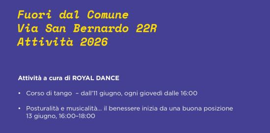 Il calendario delle prime attività in programma nei locali di via San Bernardo Il calendario delle prime attività in programma nei locali di via San Bernardo