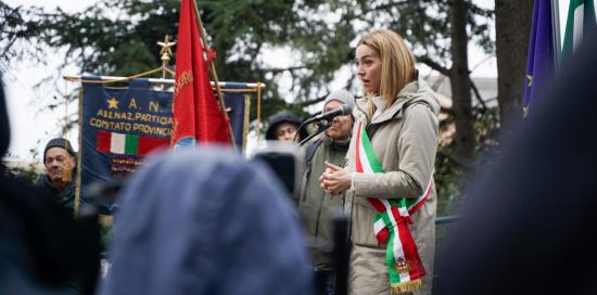 L'intervento della sindaca Salis davanti alle studentesse e agli studenti dell’Istituto comprensivo Oregina