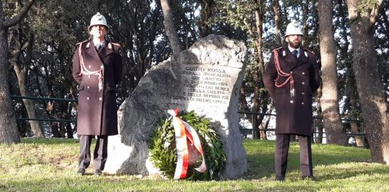 Commemorazione Guido Rossa in via Fracchia-Cippo con agenti Polizia Locale