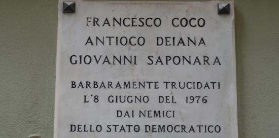 Commemorazione attentato Francesco Coco e sua scorta-Targa