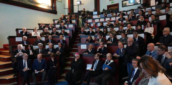 L'Aula Magna del Gaslini durante la cerimonia di inaugurazione