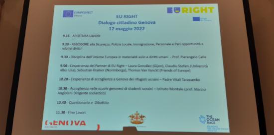 slide con il programma della mattinata