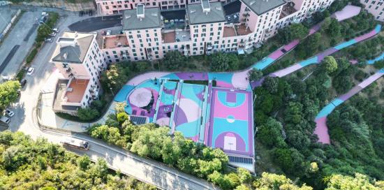 La nuova area sportiva di via Novella fotografata dall'alto