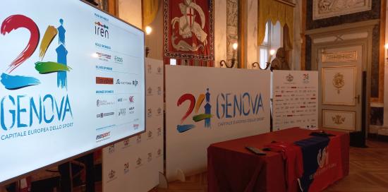 Il roll-up di Genova 2024 e gli sponsor della manifestazione