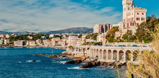 Foto della costa di Genova scattata da sud est - via V Maggio