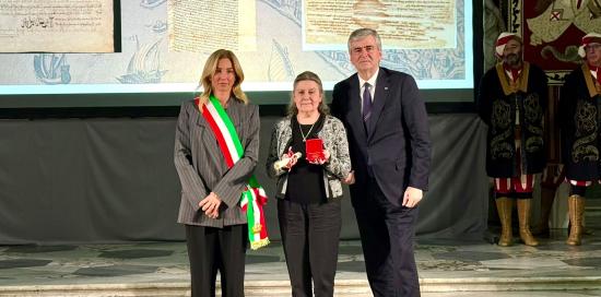 Giustina Olgiati, insieme alla sindaca Salis e al ministro Mazzi