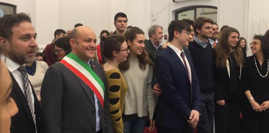 Alessio Piana con i ragazzi liceo scientifico Leonardo da Vinci