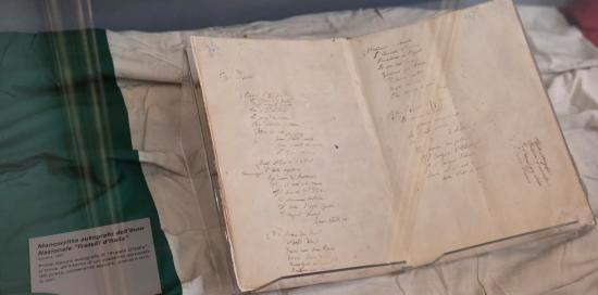 Il manoscritto autografo dell'Inno d'Italia Il manoscritto autografo dell'Inno d'Italia