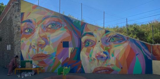 Il murale ripristinato