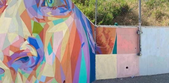 Il murale ripristinato