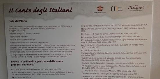 Il pannello all'ingresso della nuova Sala dell'Inno Il pannello all'ingresso della nuova Sala dell'Inno